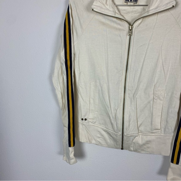 Converse One Star Cream Rockstar Arm Stripe Zip Up Sweater - Picture 3 of 7